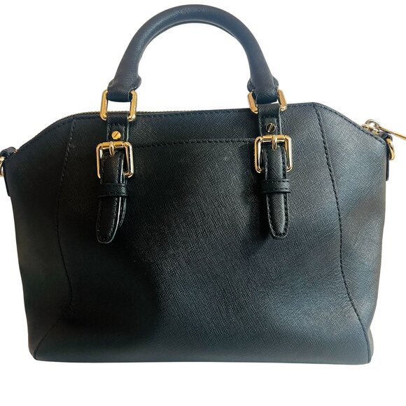 Michael Kors Ciara Medium Messenger Bag Purse Black Handbag Saffiano Leather - Picture 10 of 12